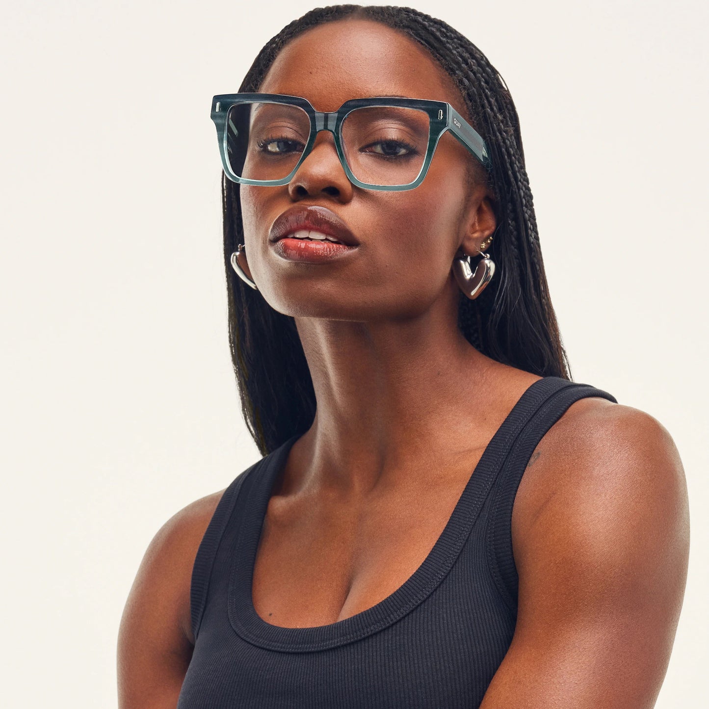 QUAY Bold Type Optical Eyeglasses - Glass Demi (Exclusively In-Store)