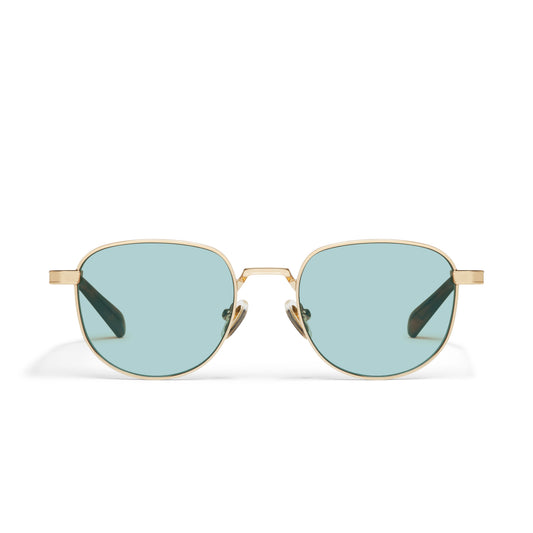 QUAY Born Ready Sunglasses - Gold/Aqua