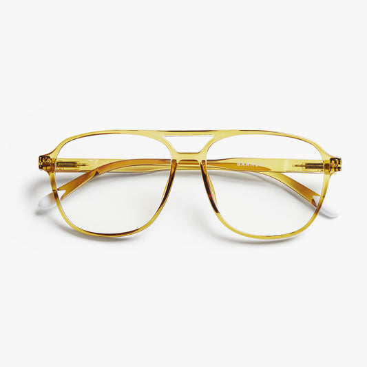 BARNER Brad - Glossy Ecru Olive Blue Light Reading Glasses