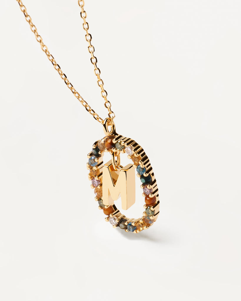 Gemstone on sale letter necklace