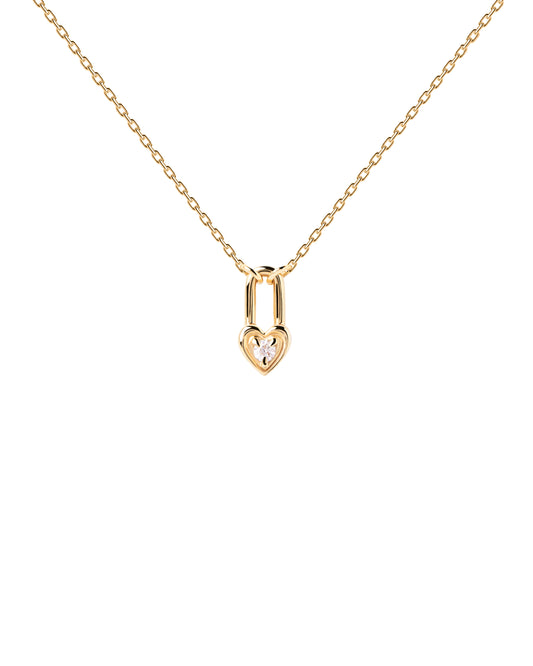 PDPAOLA Heart Padlock Necklace - 925 Sterling Silver / 18K Gold Plating