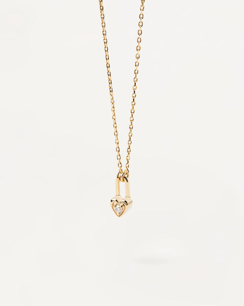 PDPAOLA Heart Padlock Necklace - 925 Sterling Silver / 18K Gold Plating