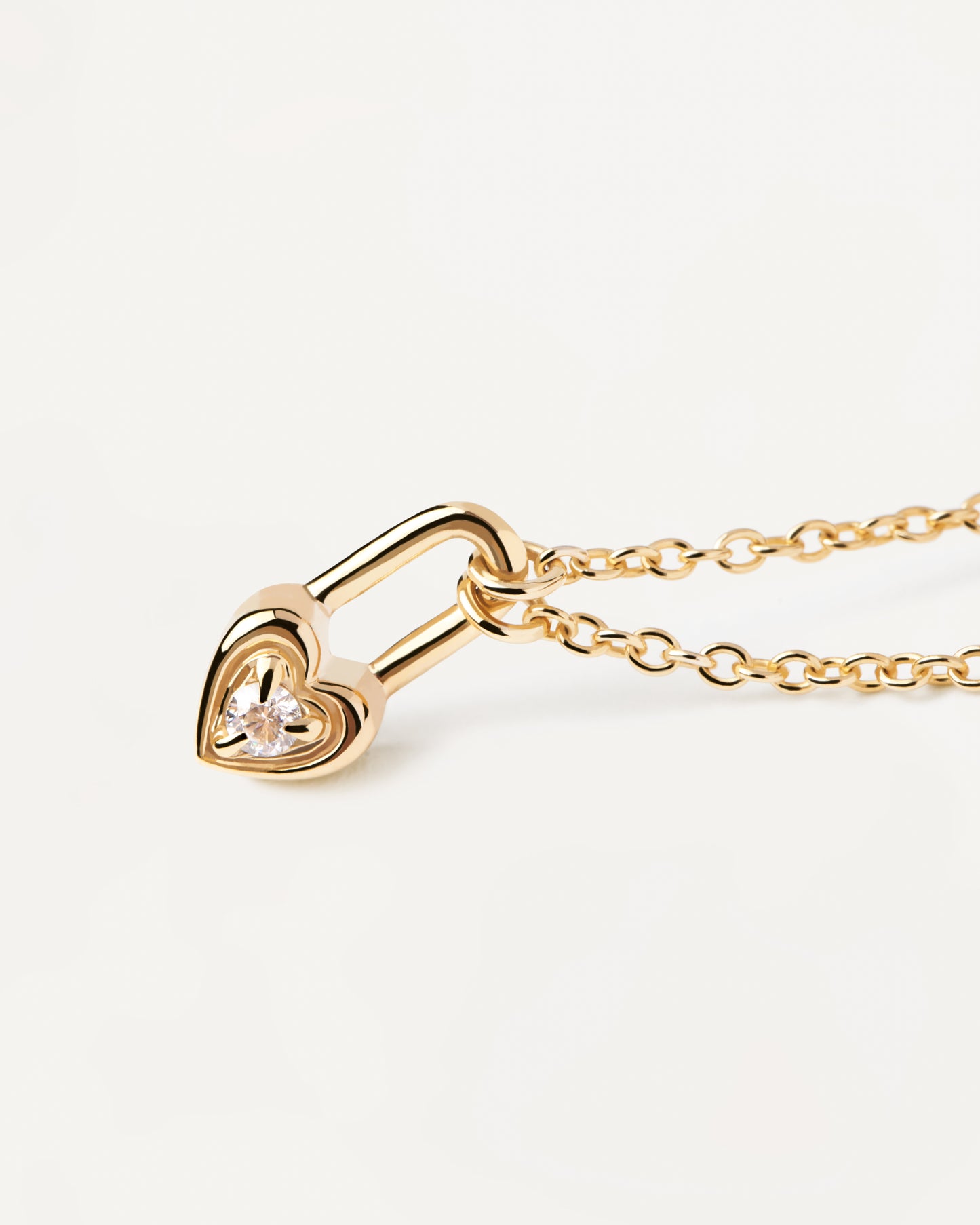 PDPAOLA Heart Padlock Necklace - 925 Sterling Silver / 18K Gold Plating