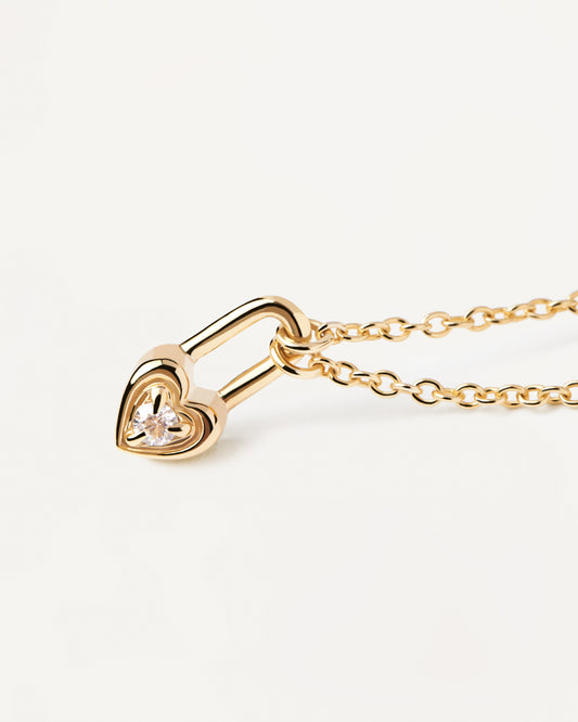 PDPAOLA Heart Padlock Necklace - 925 Sterling Silver / 18K Gold Plating