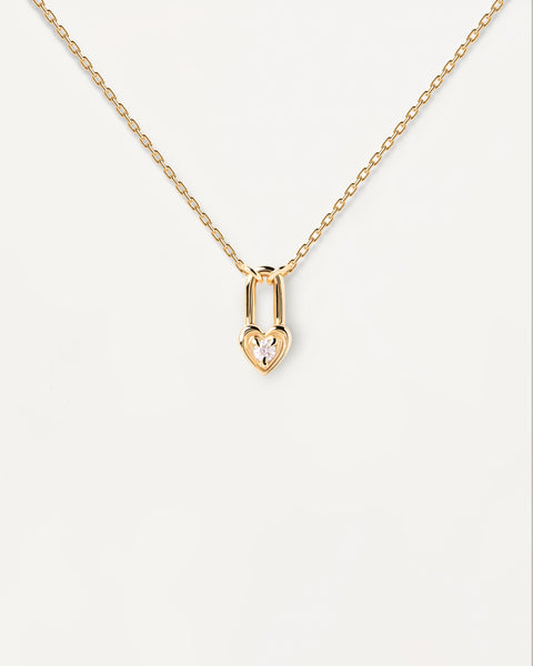 PDPAOLA Heart Padlock Necklace - 925 Sterling Silver / 18K Gold Plating