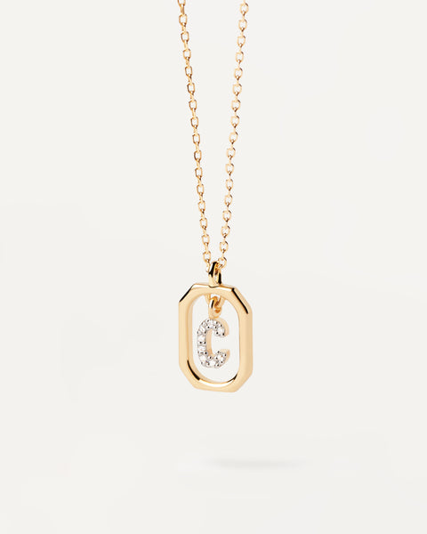 PDPAOLA Mini Letter C Necklace - 925 Sterling Silver / 18K Gold Plating