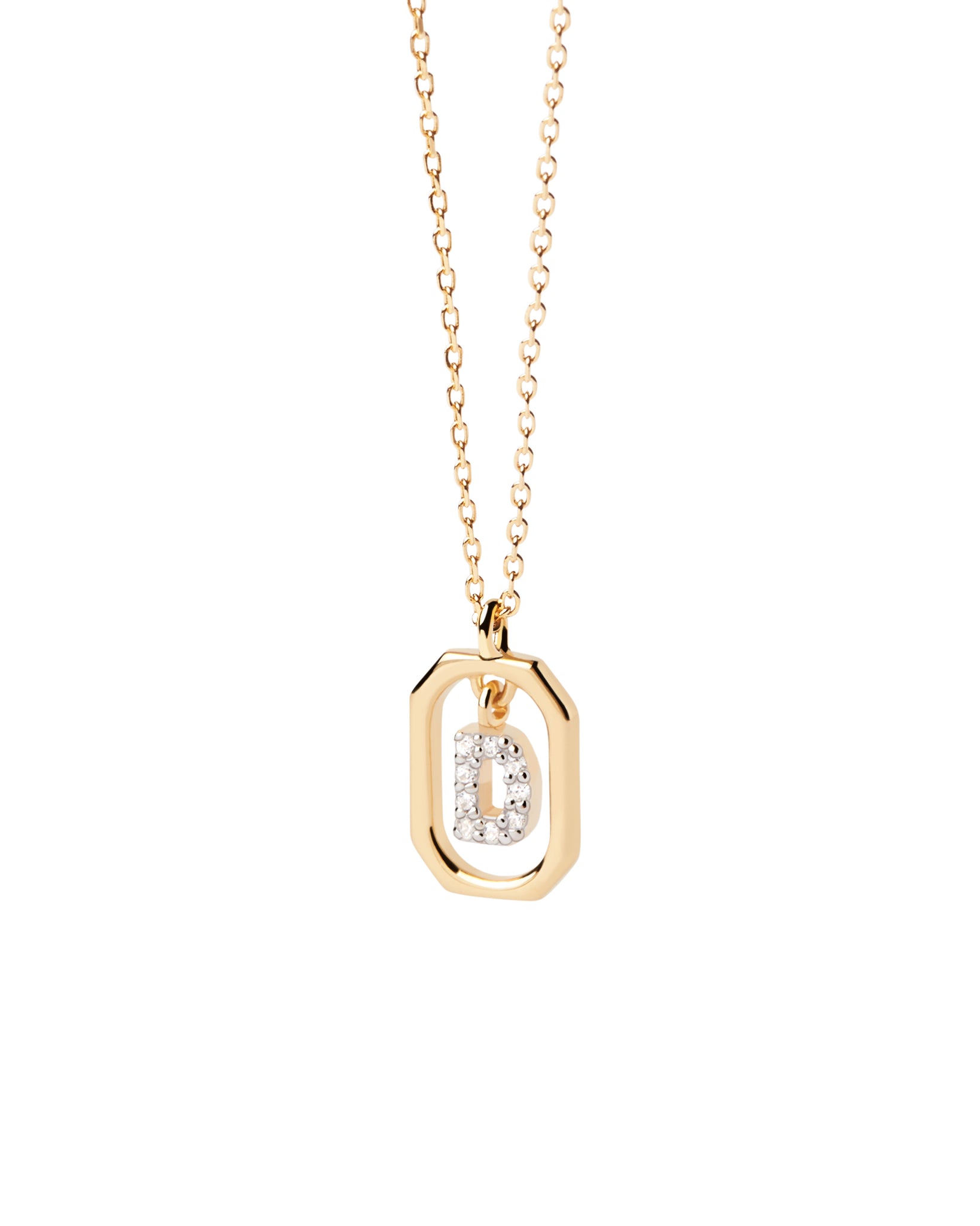 PDPAOLA Mini Letter D Necklace - 925 Sterling Silver / 18K Gold Plating