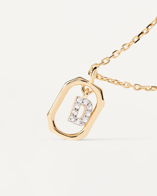 PDPAOLA Mini Letter D Necklace - 925 Sterling Silver / 18K Gold Plating