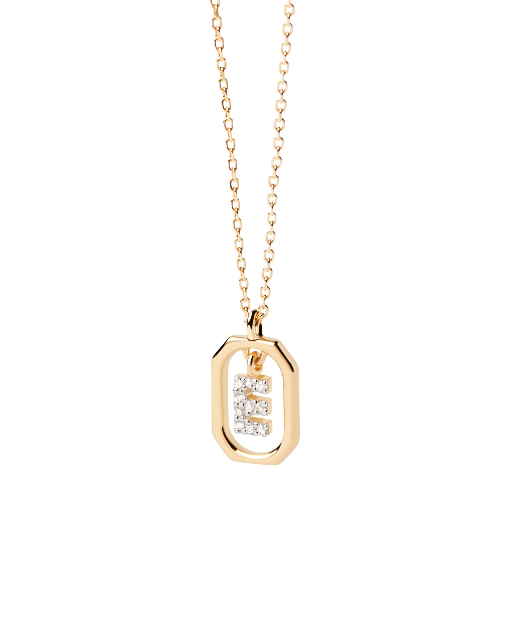 PDPAOLA Mini Letter E Necklace - 925 Sterling Silver / 18K Gold Plating