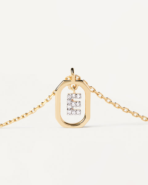 PDPAOLA Mini Letter E Necklace - 925 Sterling Silver / 18K Gold Plating