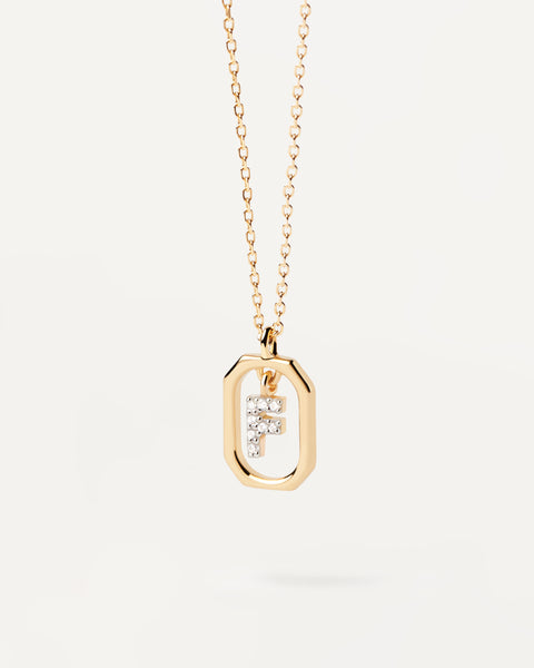 PDPAOLA Mini Letter F Necklace - 925 Sterling Silver / 18K Gold Plating