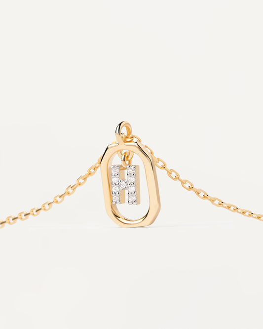 PDPAOLA Mini Letter H Necklace - 925 Sterling Silver / 18K Gold Plating