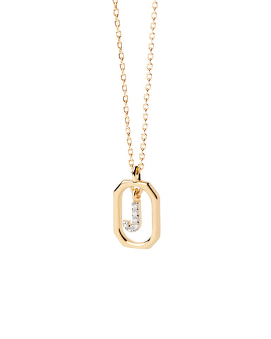 PDPAOLA Mini Letter J Necklace - 925 Sterling Silver / 18K Gold Plating