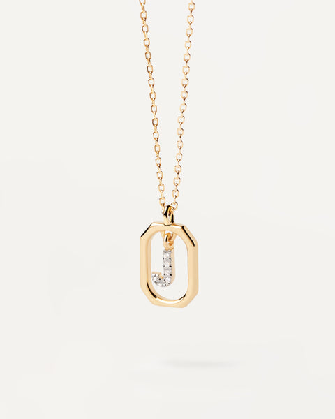 PDPAOLA Mini Letter J Necklace - 925 Sterling Silver / 18K Gold Plating