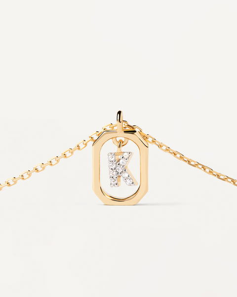 PDPAOLA Mini Letter K Necklace - 925 Sterling Silver / 18K Gold Plating