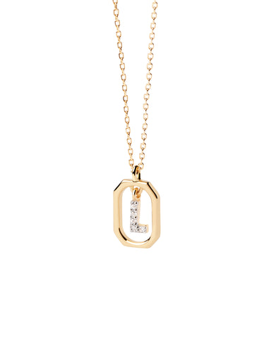 PDPAOLA Mini Letter L Necklace - 925 Sterling Silver / 18K Gold Plating