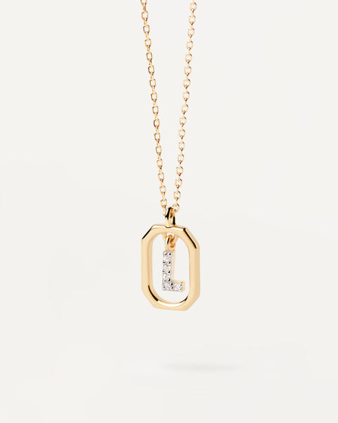 PDPAOLA Mini Letter L Necklace - 925 Sterling Silver / 18K Gold Plating