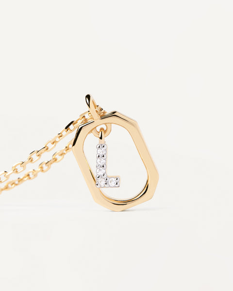 PDPAOLA Mini Letter L Necklace - 925 Sterling Silver / 18K Gold Plating