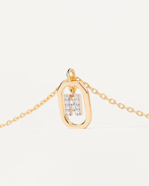PDPAOLA Mini Letter N Necklace - 925 Sterling Silver / 18K Gold Plating