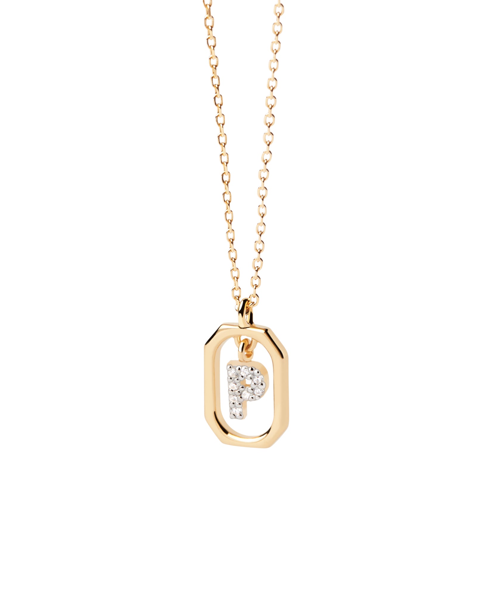 PDPAOLA Mini Letter P Necklace - 925 Sterling Silver / 18K Gold Plating