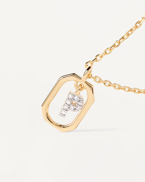 PDPAOLA Mini Letter P Necklace - 925 Sterling Silver / 18K Gold Plating