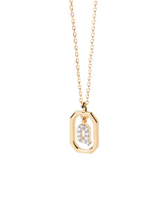 PDPAOLA Mini Letter Q Necklace - 925 Sterling Silver / 18K Gold Plating