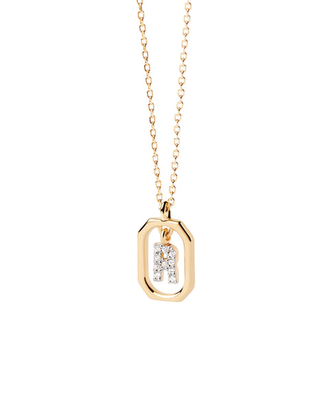PDPAOLA Mini Letter R Necklace - 925 Sterling Silver / 18K Gold Plating