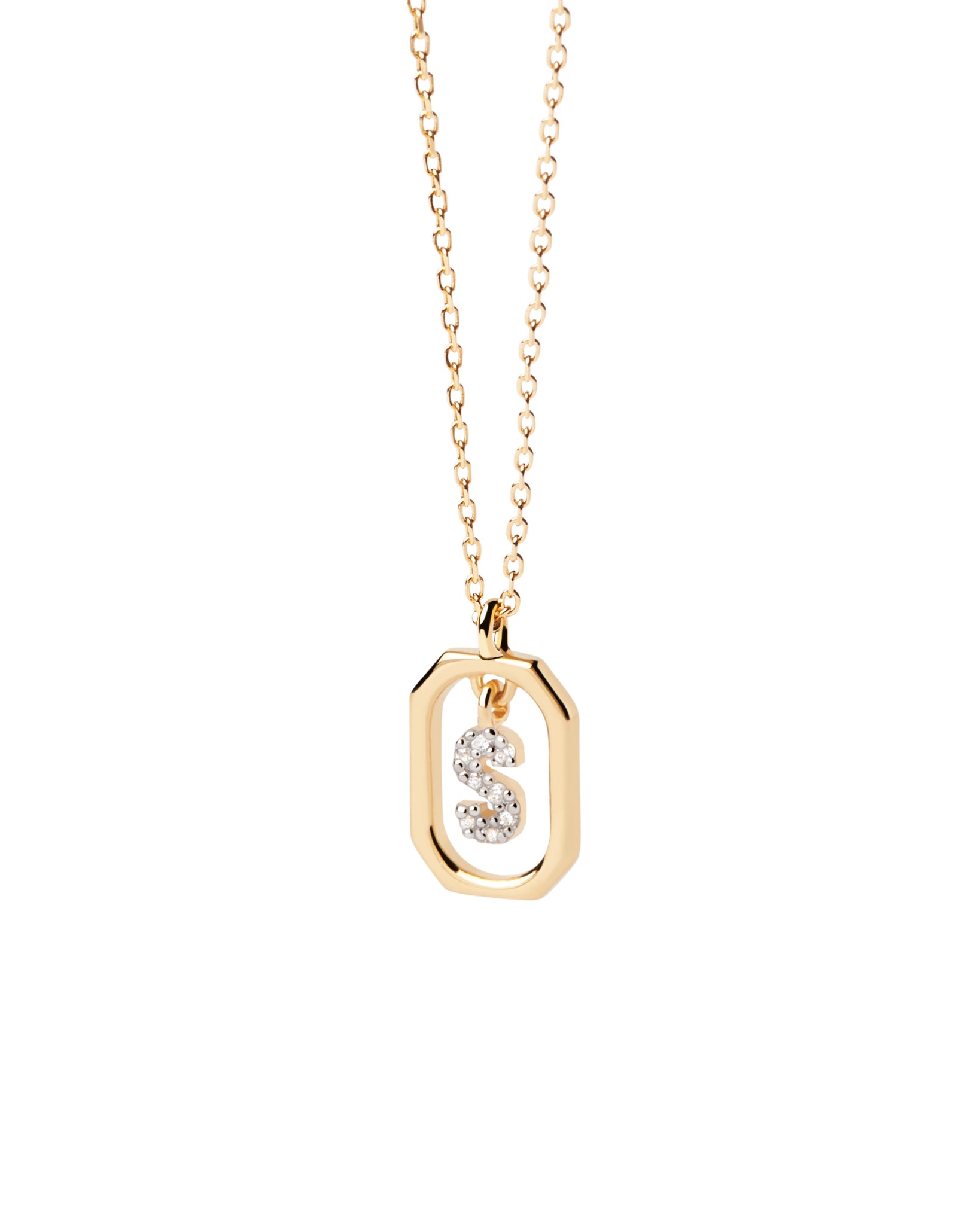 PDPAOLA Mini Letter S Necklace - 925 Sterling Silver / 18K Gold Plating