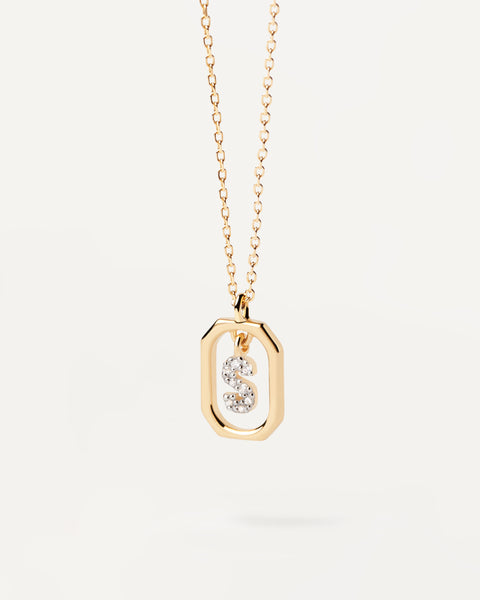PDPAOLA Mini Letter S Necklace - 925 Sterling Silver / 18K Gold Plating