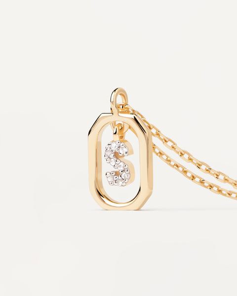 PDPAOLA Mini Letter S Necklace - 925 Sterling Silver / 18K Gold Plating