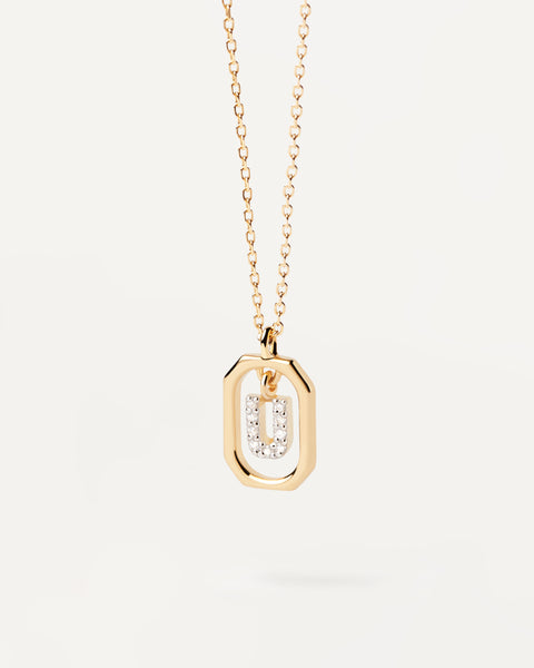 PDPAOLA Mini Letter U Necklace - 925 Sterling Silver / 18K Gold Plating