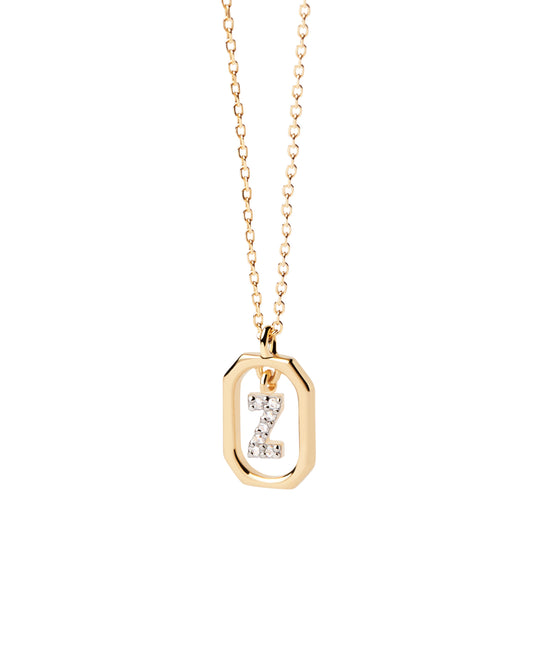 PDPAOLA Mini Letter Z Necklace - 925 Sterling Silver / 18K Gold Plating