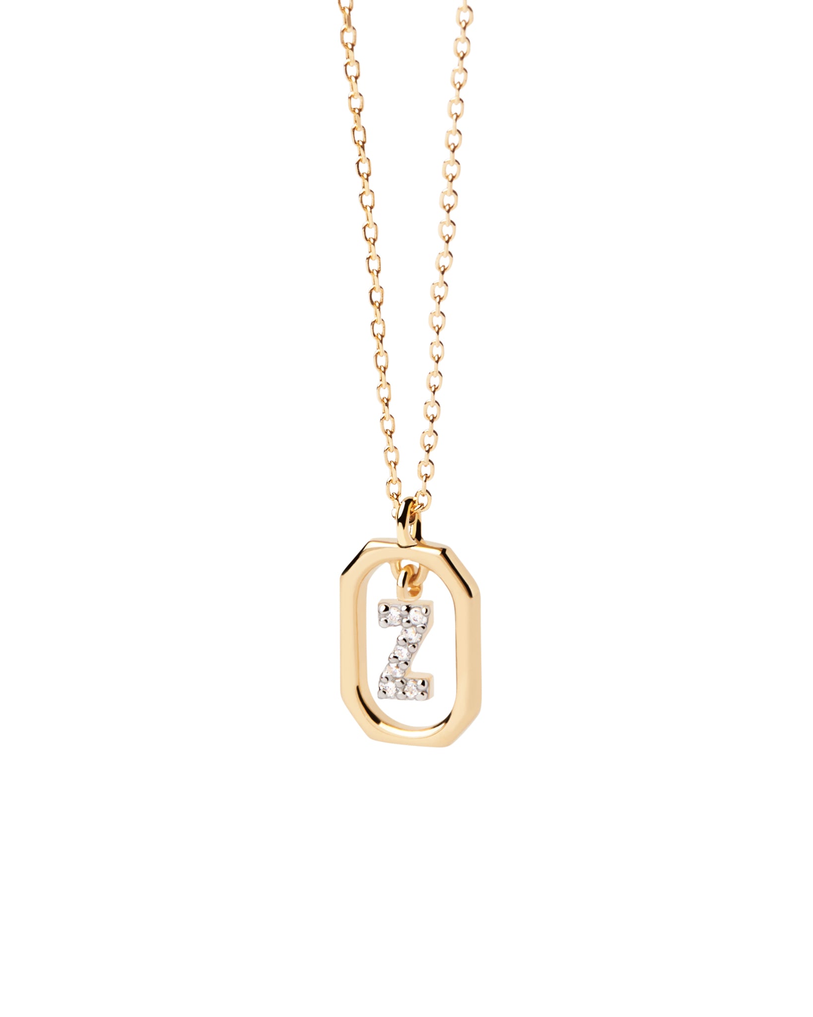 PDPAOLA Mini Letter Z Necklace - 925 Sterling Silver / 18K Gold Plating