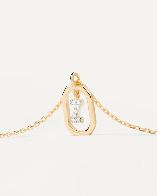 PDPAOLA Mini Letter Z Necklace - 925 Sterling Silver / 18K Gold Plating