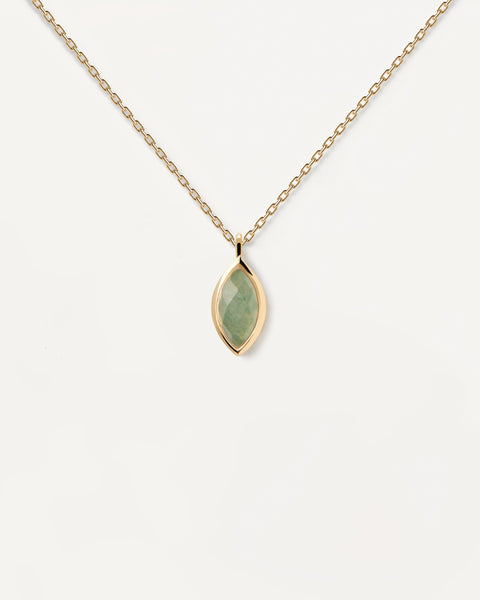 PDPAOLA Green Aventurine Nomad Necklace - 925 Sterling Silver / 18K Gold Plating