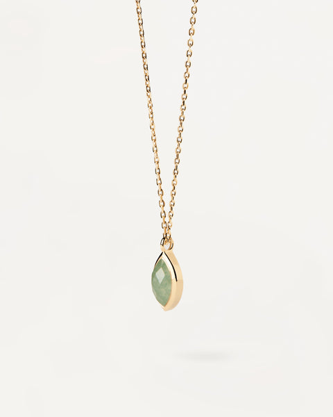 PDPAOLA Green Aventurine Nomad Necklace - 925 Sterling Silver / 18K Gold Plating