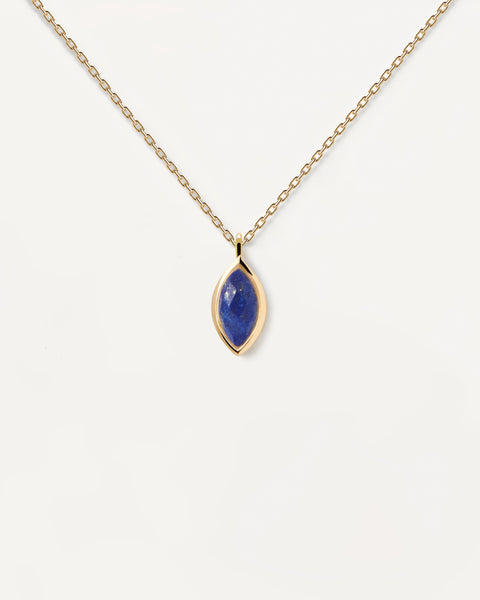 PDPAOLA Lapis Lazuli Nomad Necklace - 925 Sterling Silver / 18K Gold Plating
