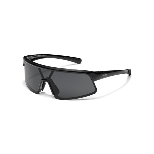 QUAY Clock It Sunglasses - Black/Black Polarized