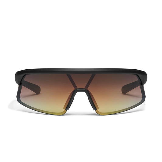 QUAY Clock It Sunglasses - Matte Black/Bronze Glow