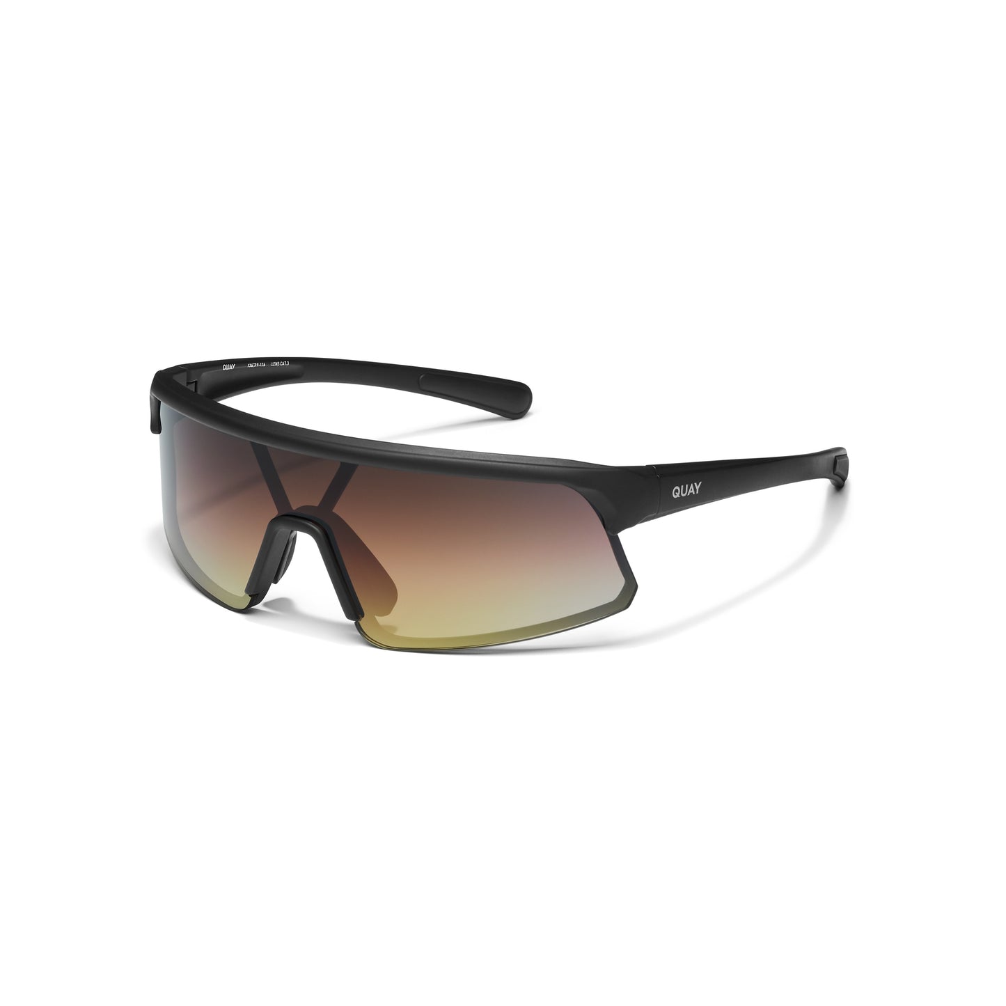 QUAY Clock It Sunglasses - Matte Black/Bronze Glow