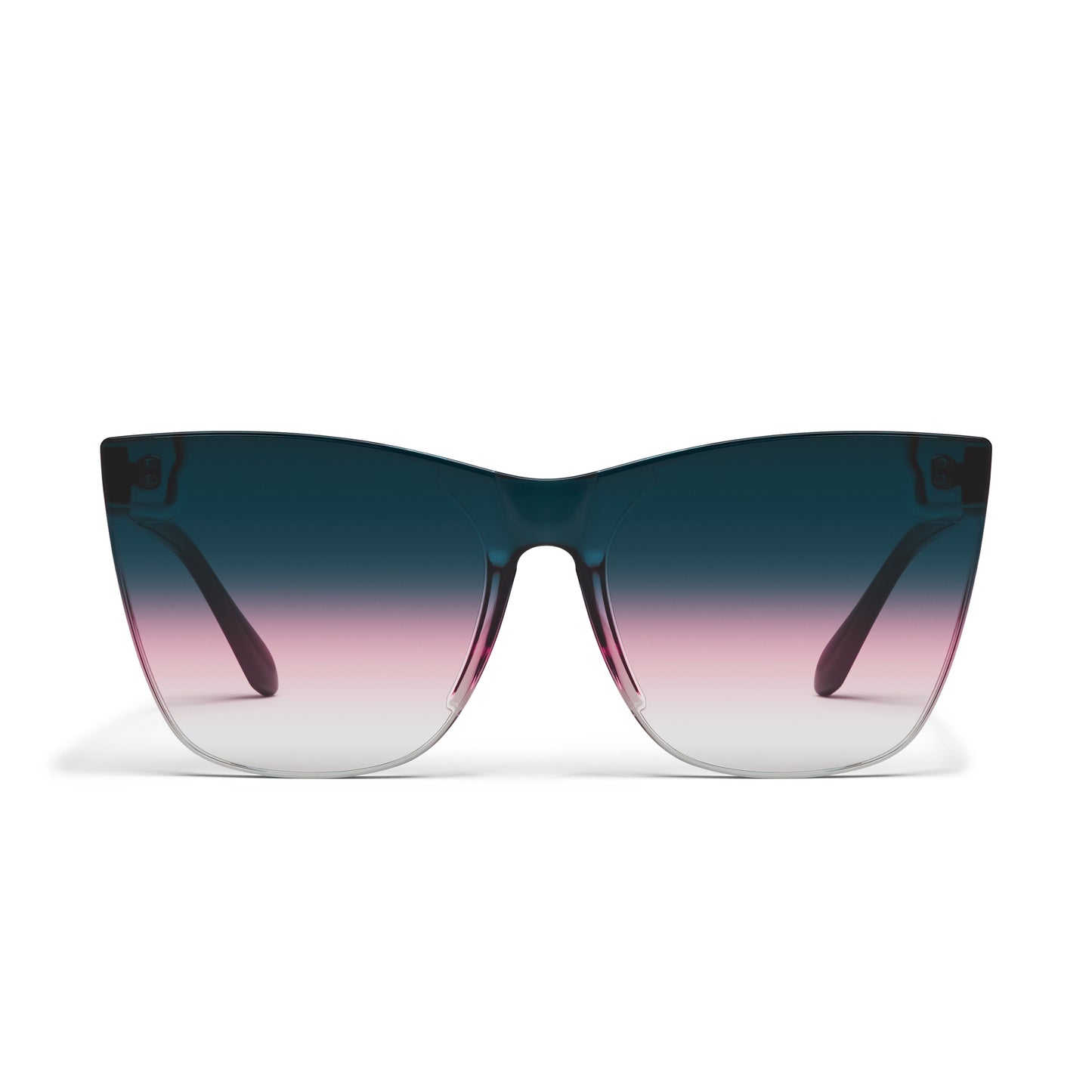 QUAY Come Thru Sunglasses - Black/Teal Glow