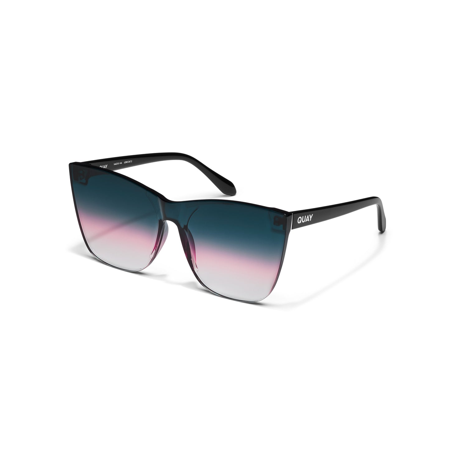 QUAY Come Thru Sunglasses - Black/Teal Glow