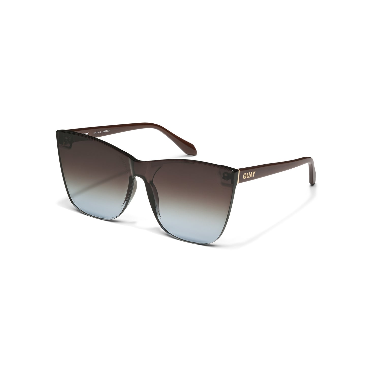 QUAY Come Thru Sunglasses - Dark Brown/Chocolate Blue