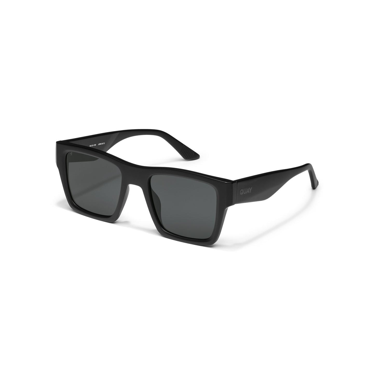 QUAY Fast Lane Sunglasses - Matte Black/Smoke Polarized