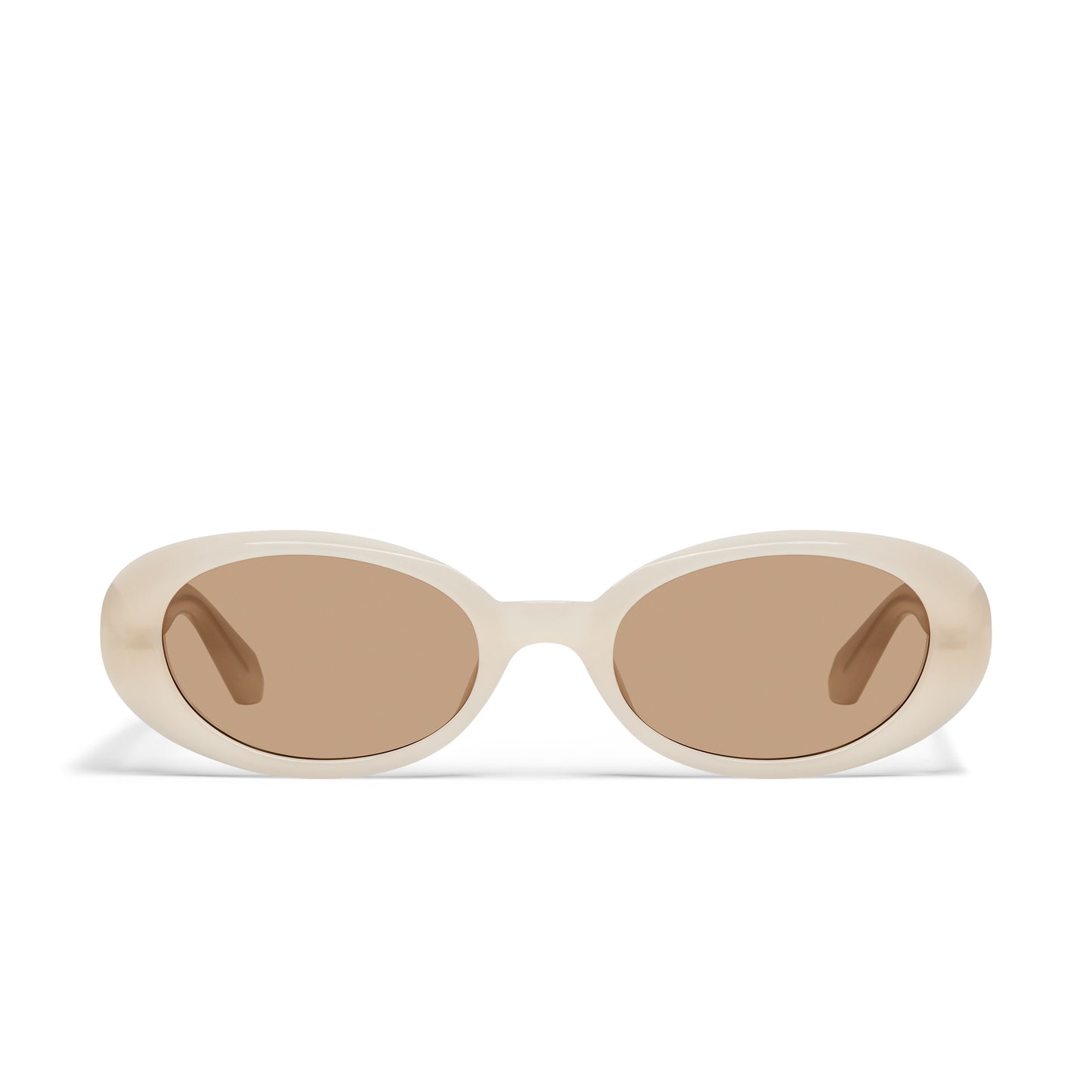 QUAY Felt Cute Sunglasses - Bone/Tan
