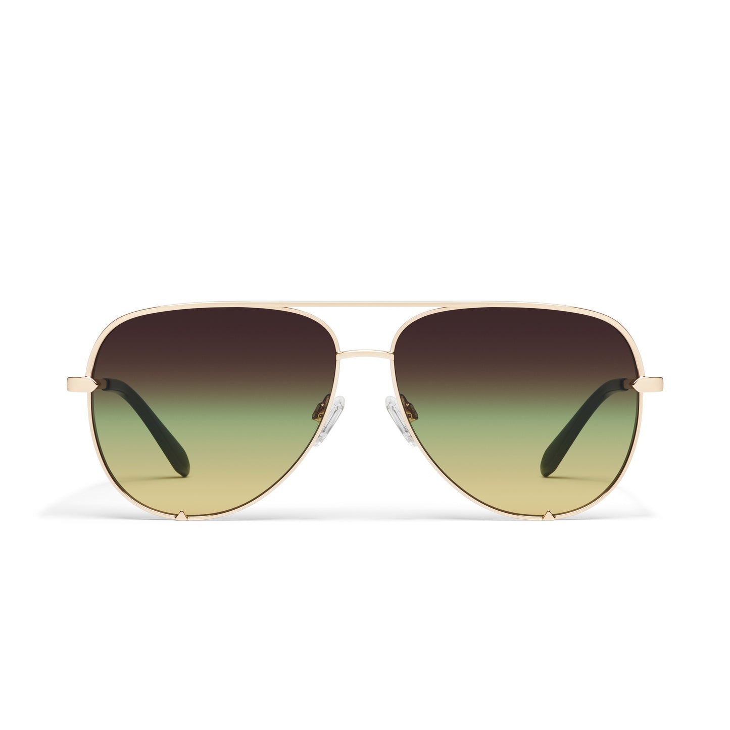 QUAY High Key Extra Large Sunglasses - Gold/Pistachio Glow