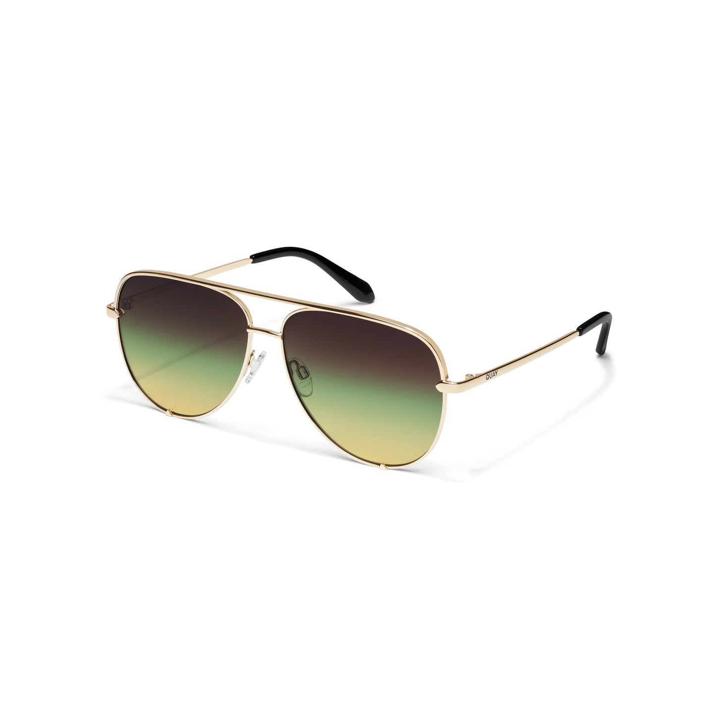 QUAY High Key Extra Large Sunglasses - Gold/Pistachio Glow