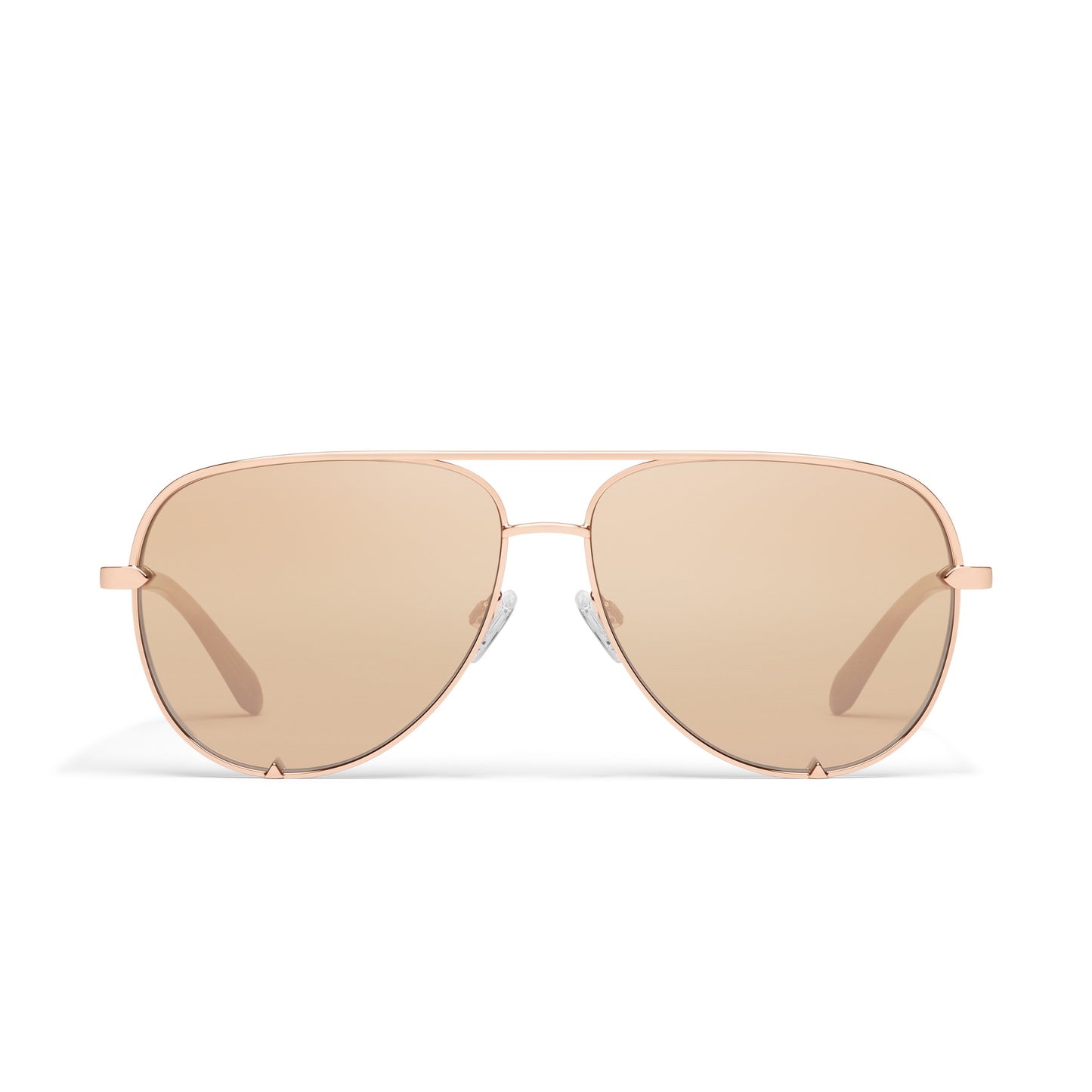 QUAY High Key Extra Large Sunglasses - Rose Gold/Tan Rose