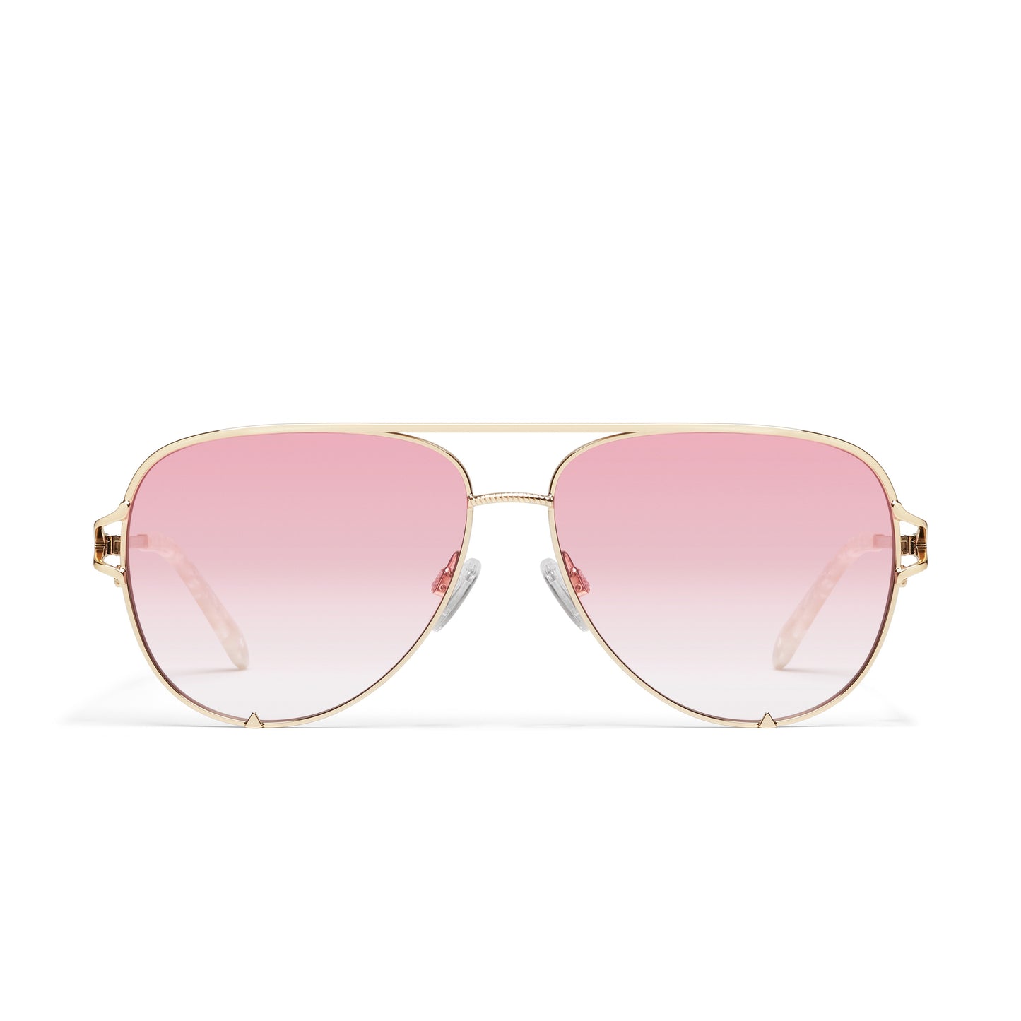 QUAY High Key Twist Adorned Sunglasses - Gold/Light Peony (Limited Edition)