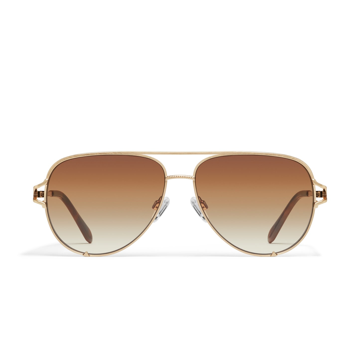 QUAY High Key Twist Sunglasses - Brushed Gold/Sepia